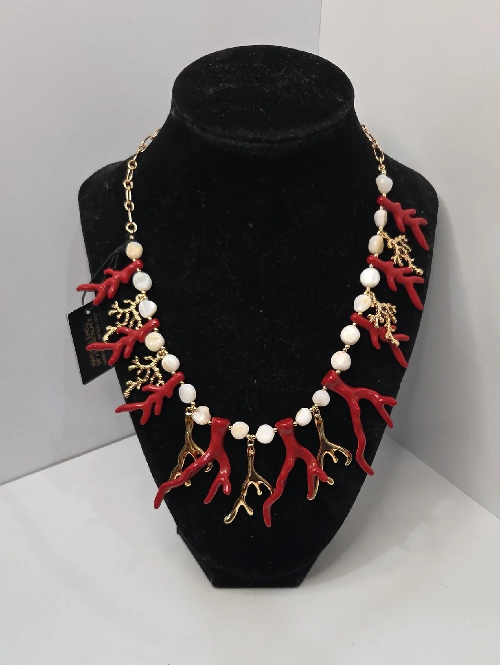 ❤️▪️House of Harlow ▪️1960 Red Coral Branch 18in Natural Shell Necklace